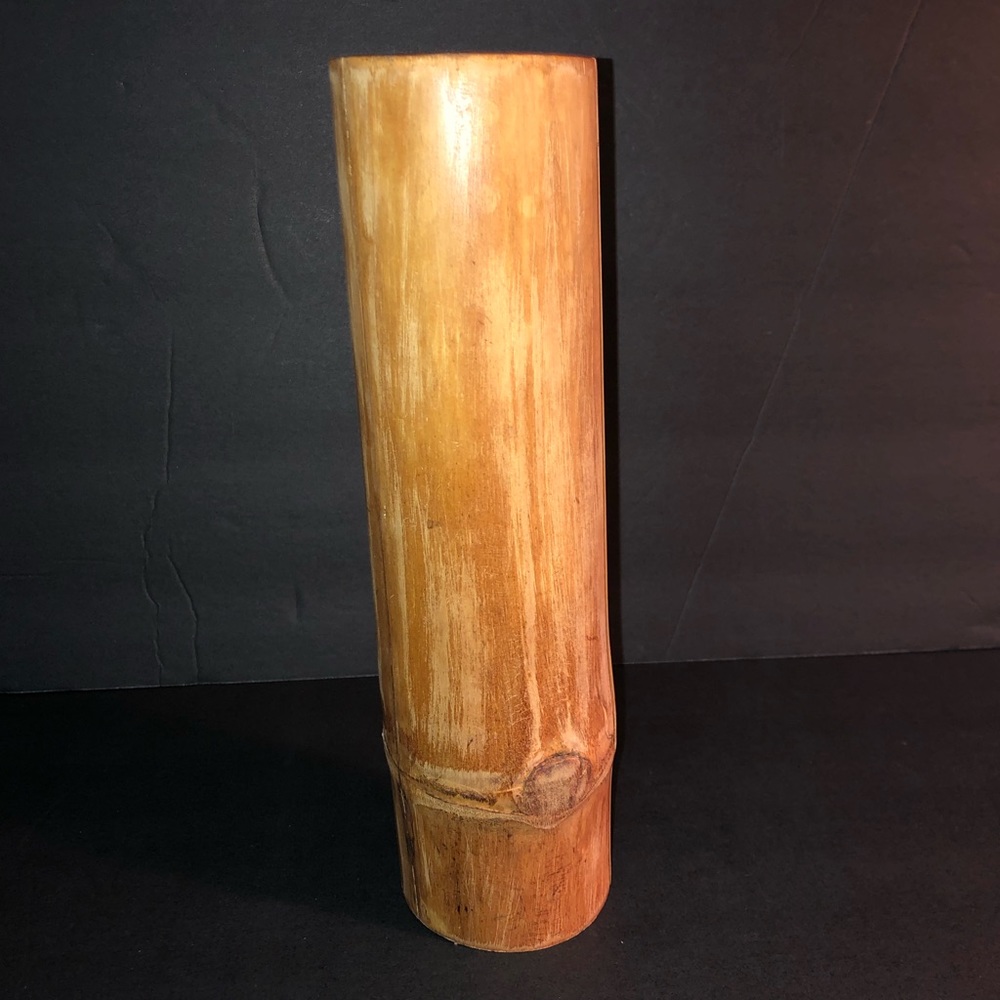 Celtic Design Hand Carved Wood Cylinder Vase or Candle Holder - Picture 4 of 6